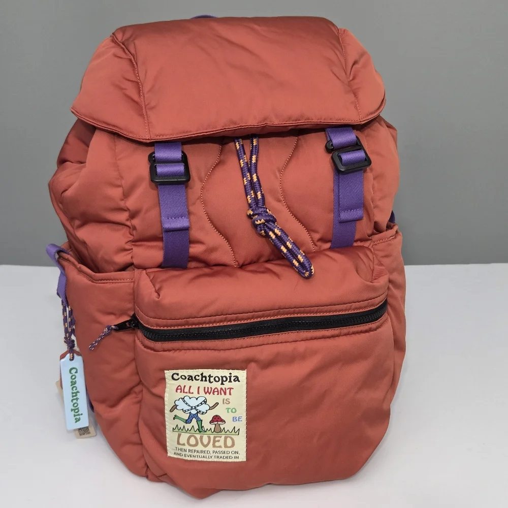 NWT COACH COACHTOPIA LOOP BACKPACK BAG IN LIMITED EDITION DEEP ORANGE - Picture 2 of 7